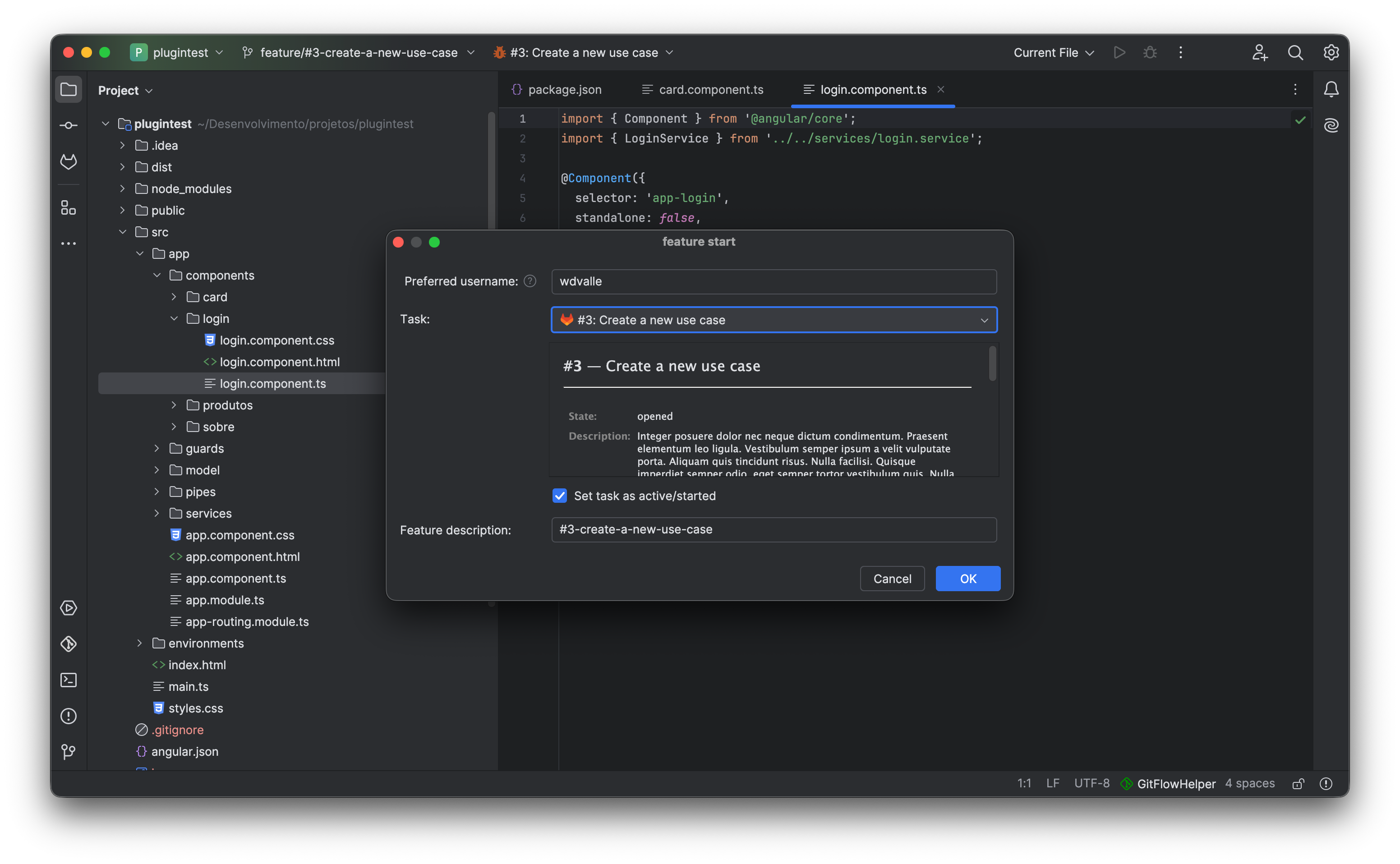 Feature Start Task Binding